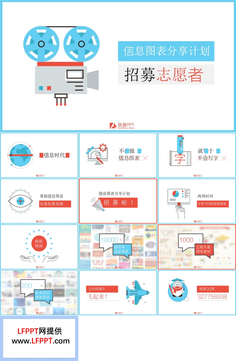 銳普信息圖表分享計(jì)劃宣傳動(dòng)畫模板之創(chuàng)意開場(chǎng)動(dòng)畫PPT模板