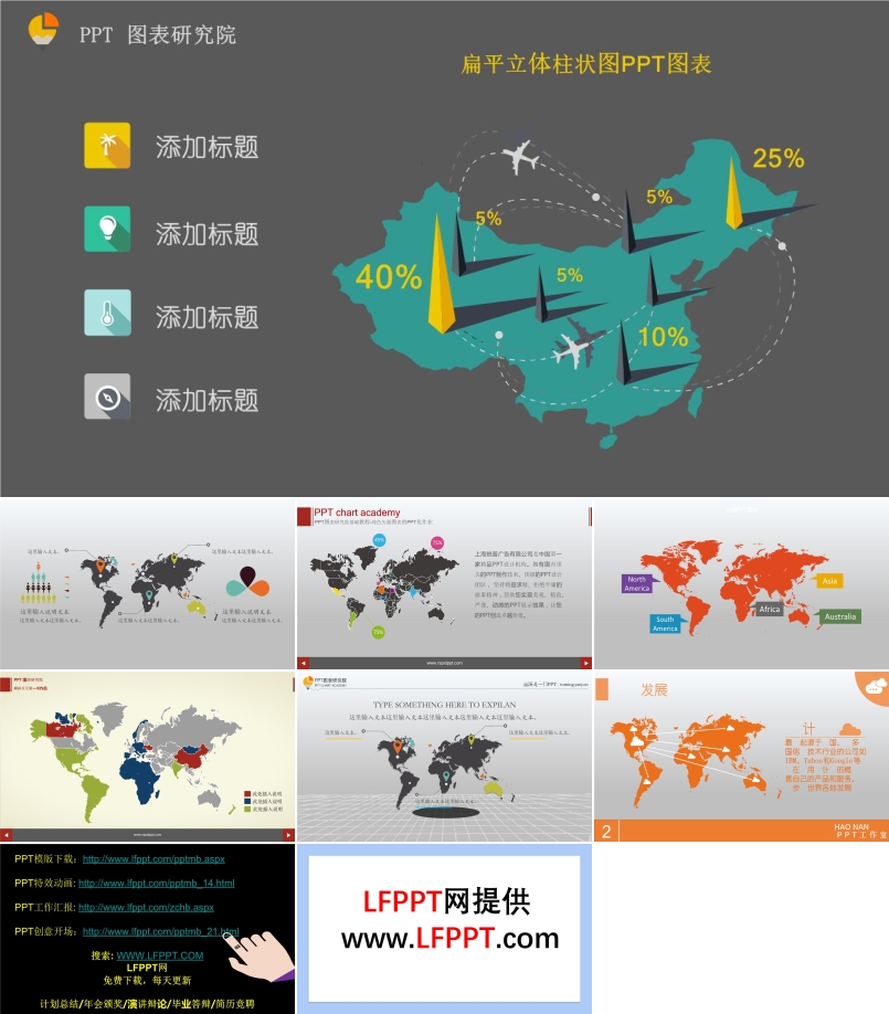 市場(chǎng)產(chǎn)品份額分布地圖ppt圖表模板