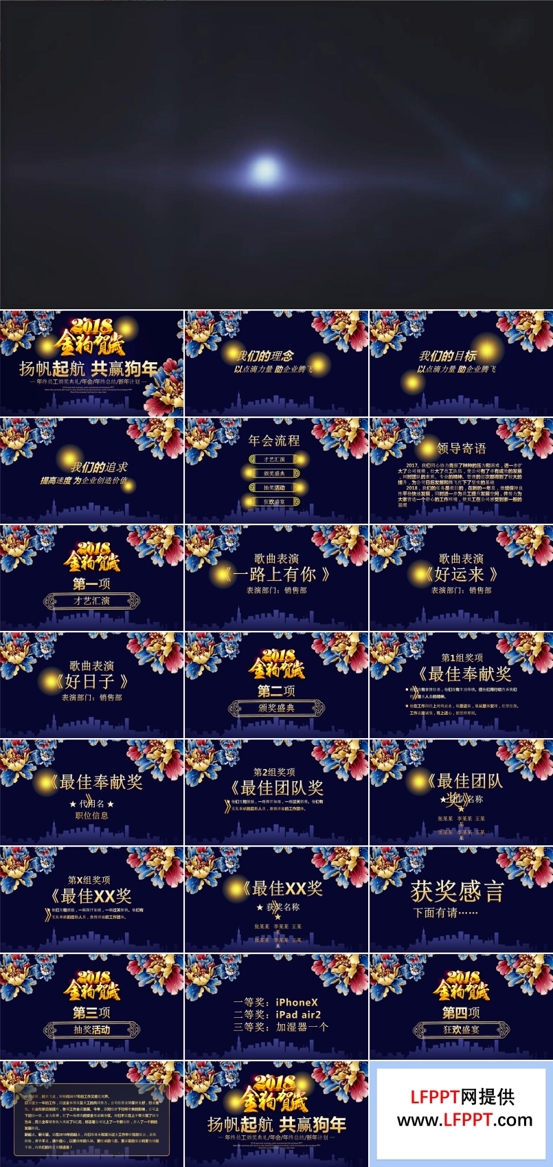 特效動(dòng)畫開場年終員工頒獎(jiǎng)典禮年會(huì)晚會(huì)PPT模板
