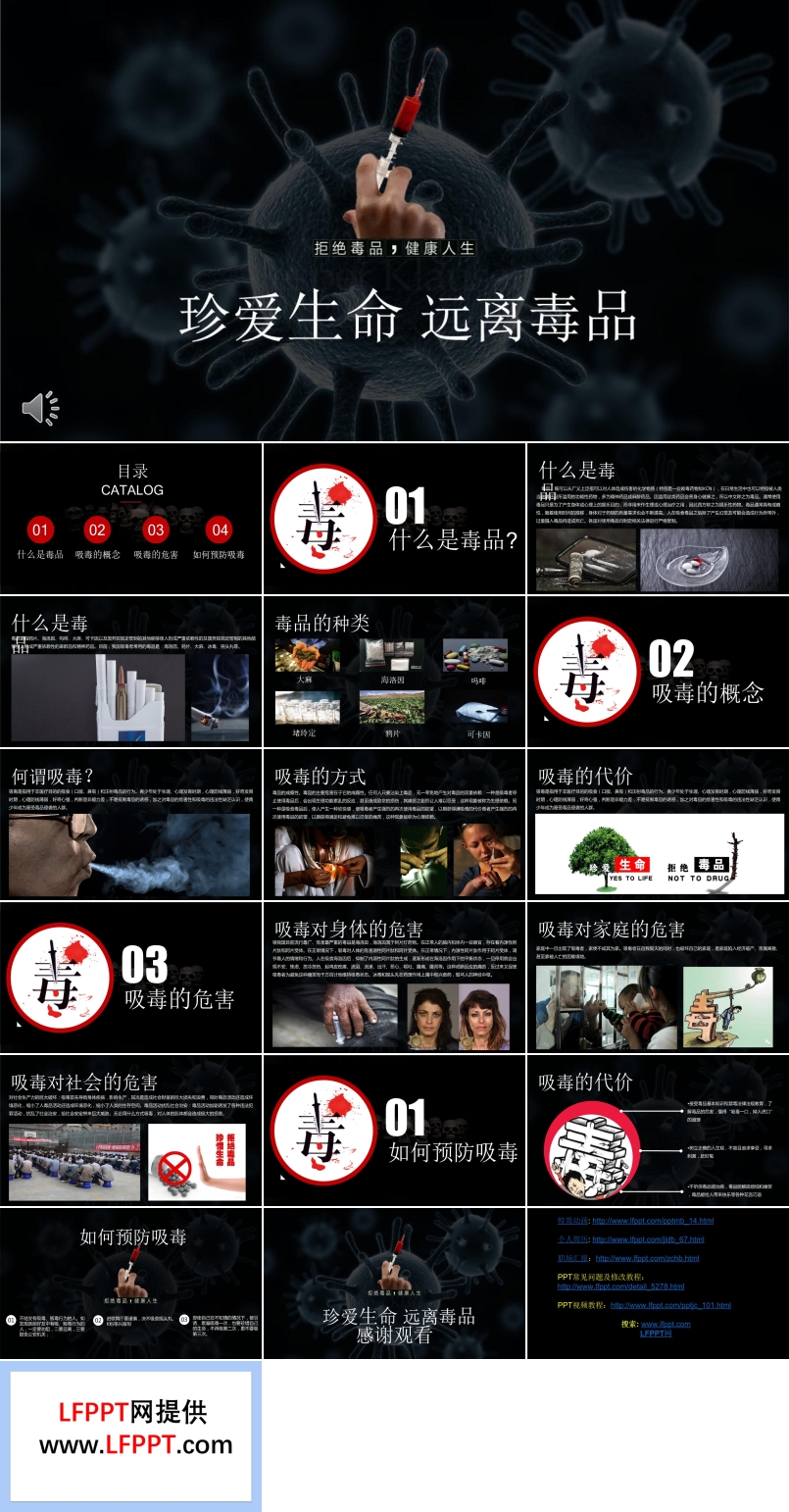 禁毒教育主題班會(huì)PPT模板