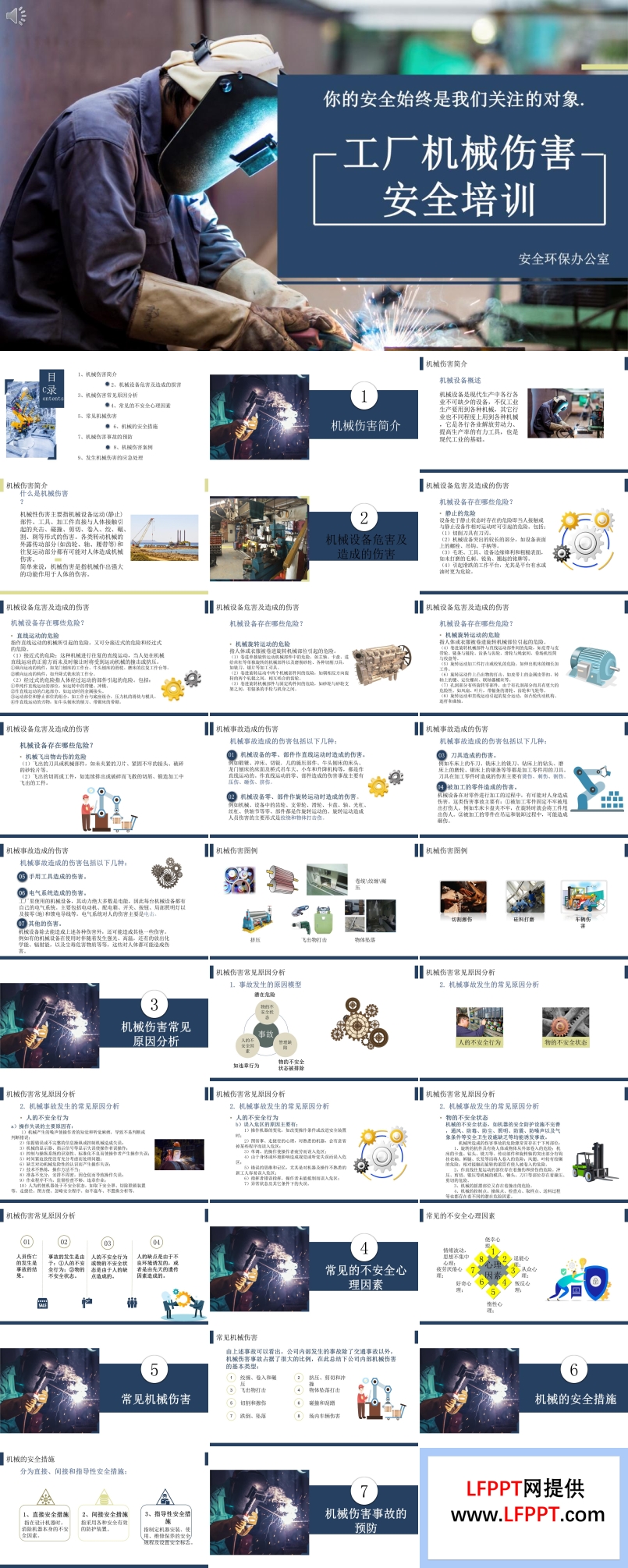 機(jī)械傷害安全培訓(xùn)PPT模板