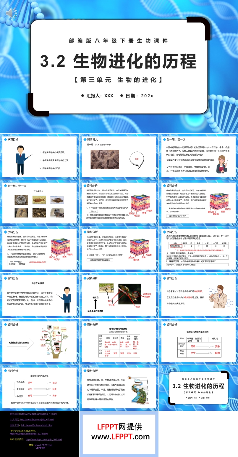 部編版八年級生物下冊生物進化的歷程課件PPT