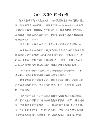 《文化苦旅》心得體會