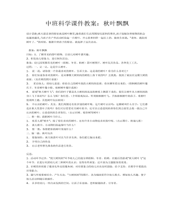 中班科學(xué)課件教案：秋葉飄飄