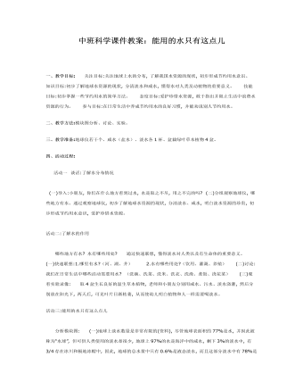 中班科學(xué)課件教案：能用的水只有這點(diǎn)兒