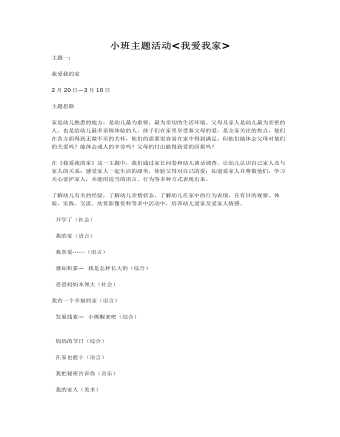 小班主題活動我愛我家課件教案