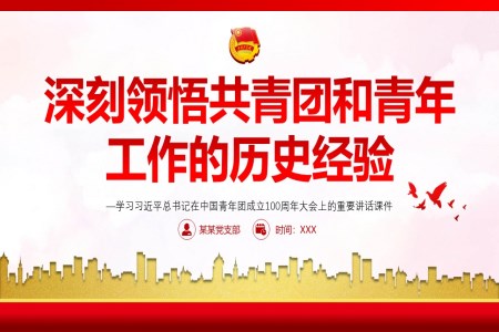 深刻領(lǐng)悟共青團(tuán)和青年工作的歷史經(jīng)驗PPT